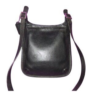 Coach 90's Legacy 9131 Black Saddle Leather Crossbody Hippie Messenger Flap Bag